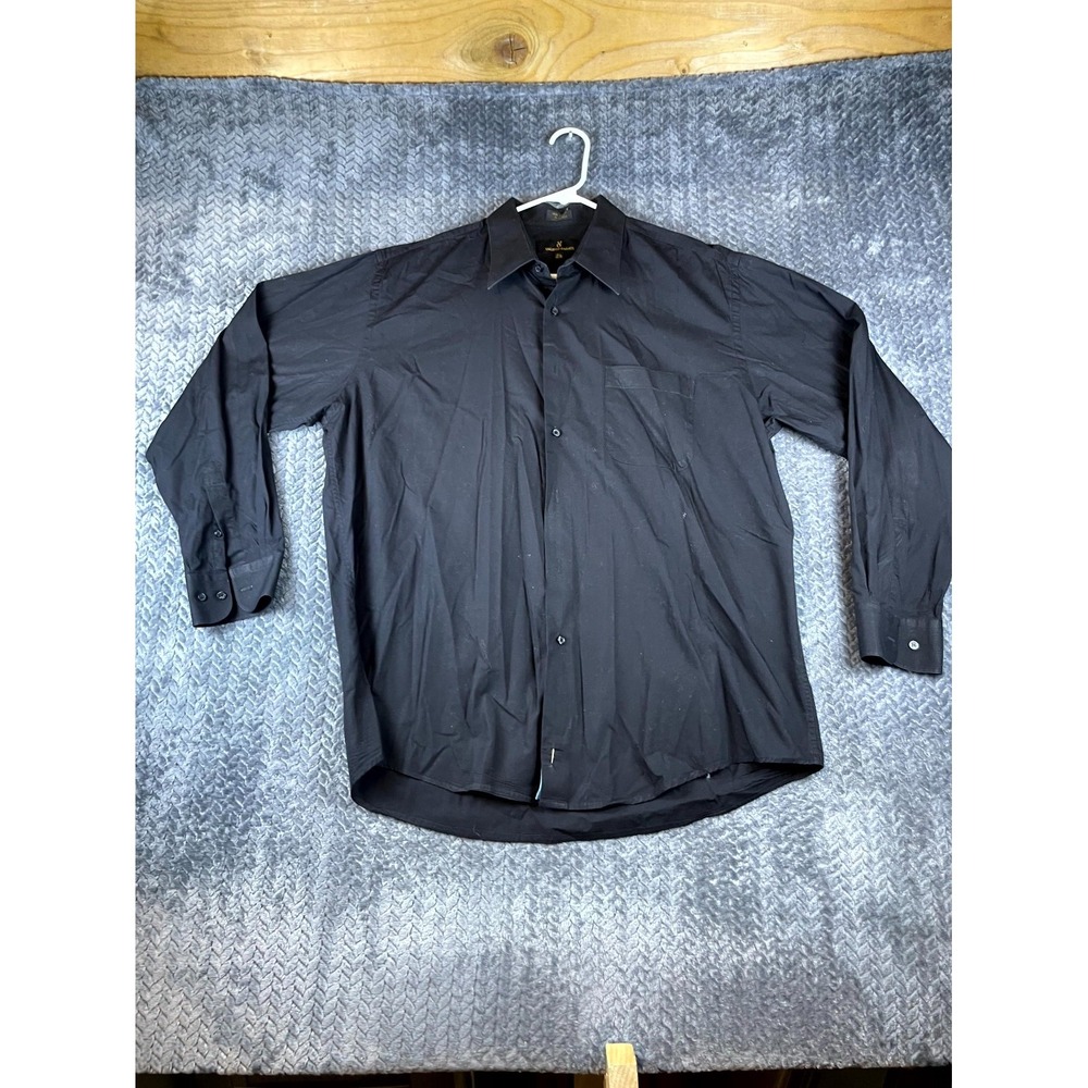 Valerio Garati Dress Shirt Mens 16.5 34/35 Black Long Sleeve Formal Business